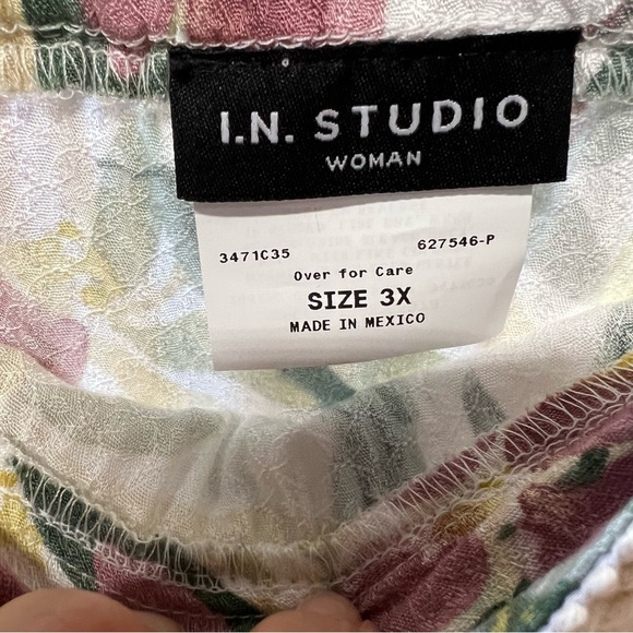 I.N. STUDIO Women Skirt Elastic Woven Waist Floral Multicolor Size 3X NWT - Picture 8 of 8